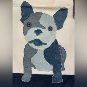 Frenchie Patchwork Hand Cut Handmade Denim design Iron On for totes/shirts/etc